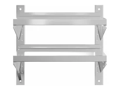 Estante parede 2 prateleiras 50x30x60 cm aço inoxidável prata PT670665