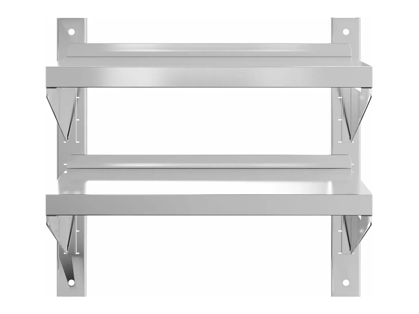 Estante parede 2 prateleiras 50x30x60 cm aço inoxidável prata PT670665