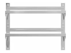 Estante parede 2 prateleiras 75x30x60 cm aço inoxidável prata PT165516