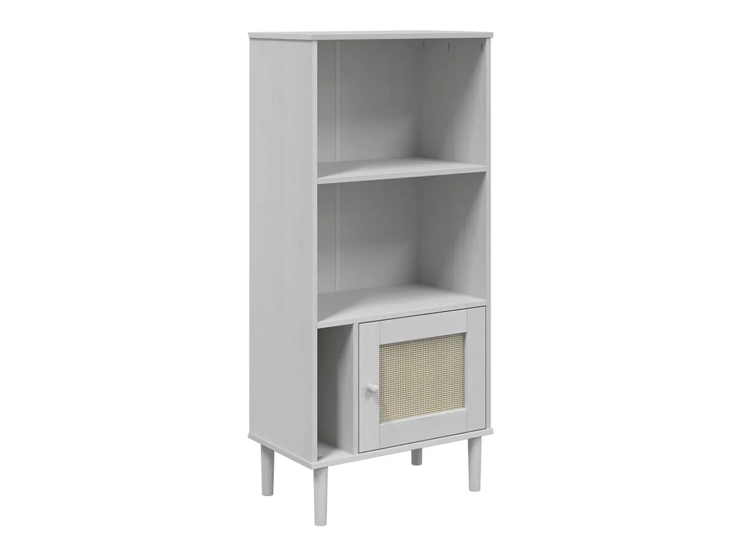 Estante SENJA aspeto de vime 60x35x130 cm pinho maciço branco PT553897