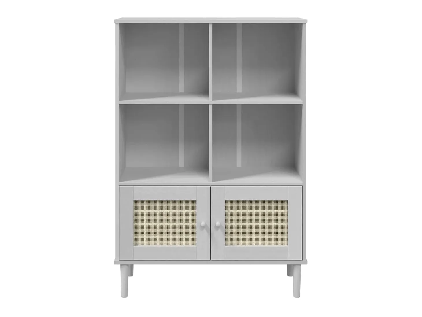Estante SENJA aspeto de vime 90x35x130 cm pinho maciço branco PT322110