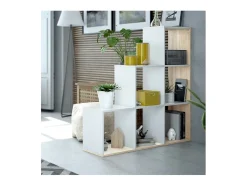 Estante Taris Ladder Branca e Carvalho 110x108x28 cm