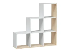 Estante Taris Ladder Branca e Carvalho 110x108x28 cm