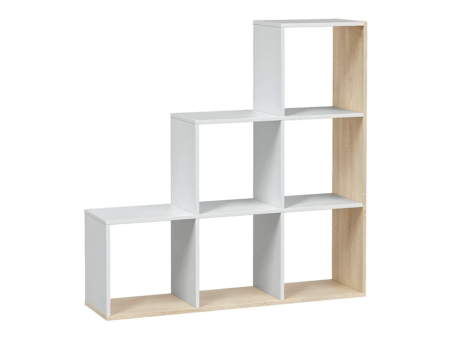 Estante Taris Ladder Branca e Carvalho 110x108x28 cm