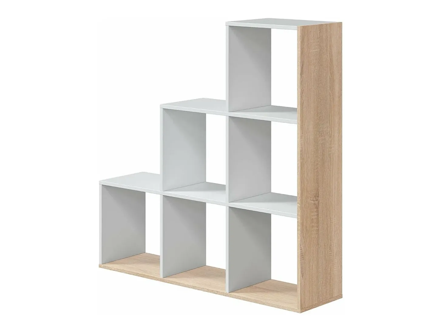 Estante Taris Ladder Branca e Carvalho 110x108x28 cm