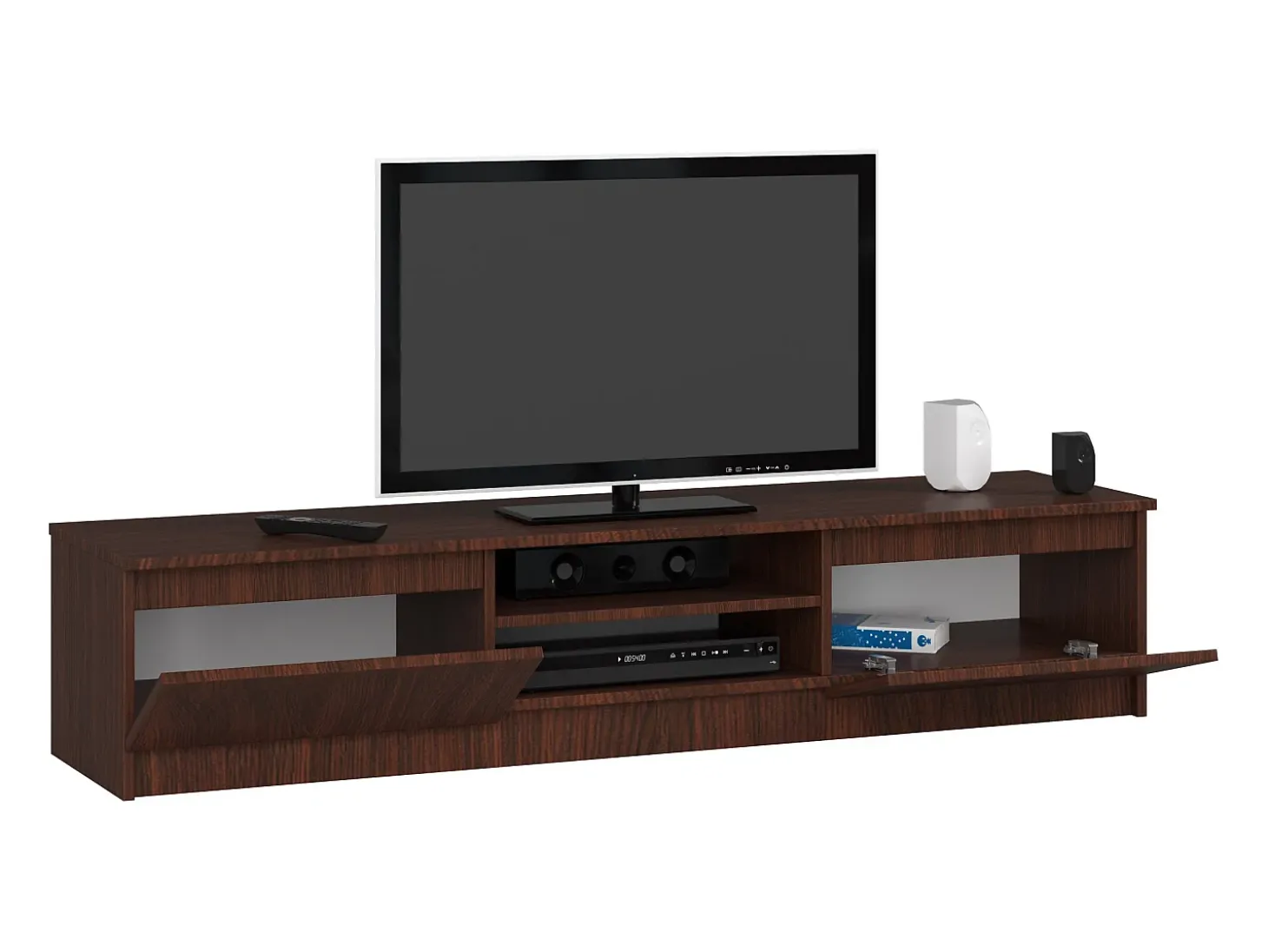Estante TV K160 Wenge com 2 Portas, Laminado 160x33x40 cm