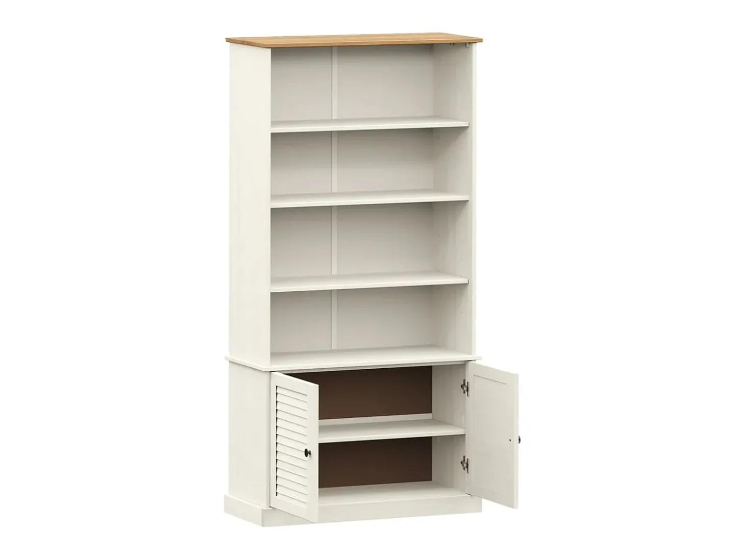 Estante VIGO 85x35x170 cm madeira de pinho maciça branco PT354822