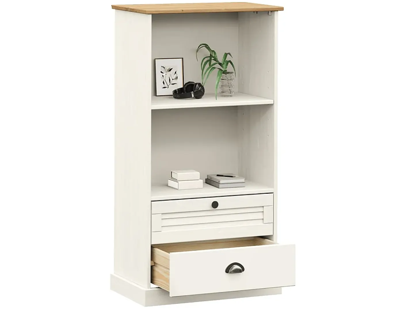 Estante VIGO 60x35x114,5 cm madeira de pinho maciça branco PT846648