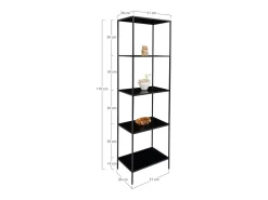 Estante Vita, Preto, 36x51x170 cm, Kendra Home