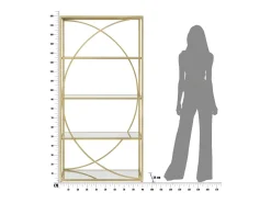 Estante VKH219, Ouro, 90x38x180 cm, Kendra Home
