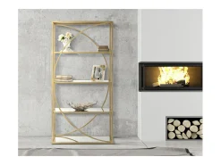 Estante VKH219, Ouro, 90x38x180 cm, Kendra Home