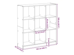 Estante 102x32x108 cm derivados de madeira cinzento cimento