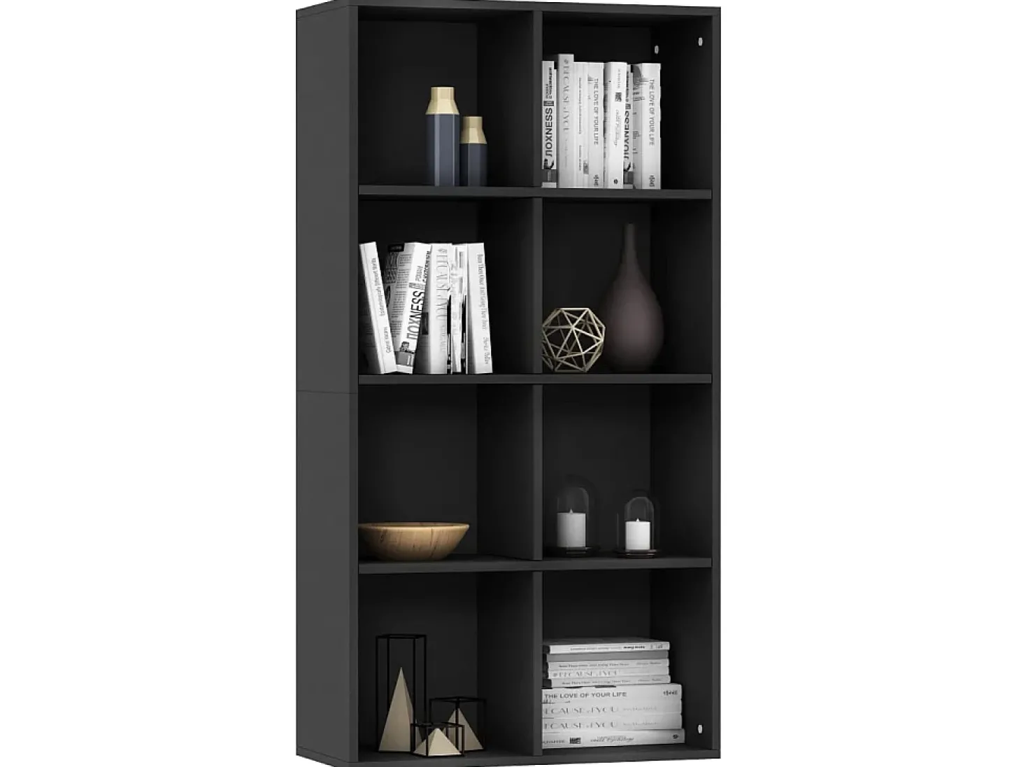Estante/aparador 66x30x130 cm contraplacado preto PT630578