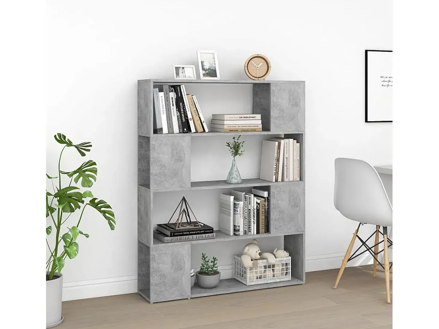 Estante/divisória 100x24x124 cm cinzento cimento PT478603