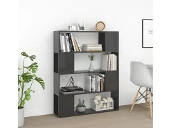Estante/divisória 100x24x124 cm cinzento brilhante PT638659