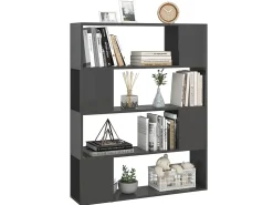 Estante/divisória 100x24x124 cm cinzento brilhante PT638659