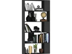 Estante/divisória 80x24x159 cm contraplacado preto PT701334