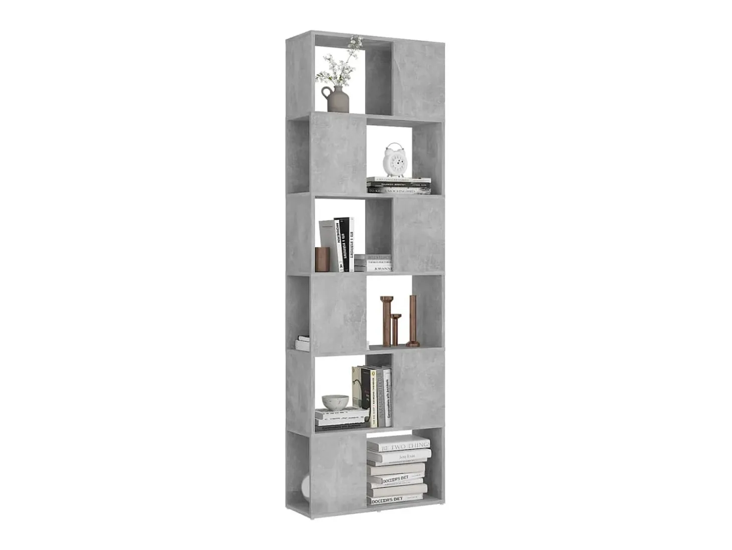 Estante/divisória 60x24x186 cm contraplacado cinzento-cimento PT844043