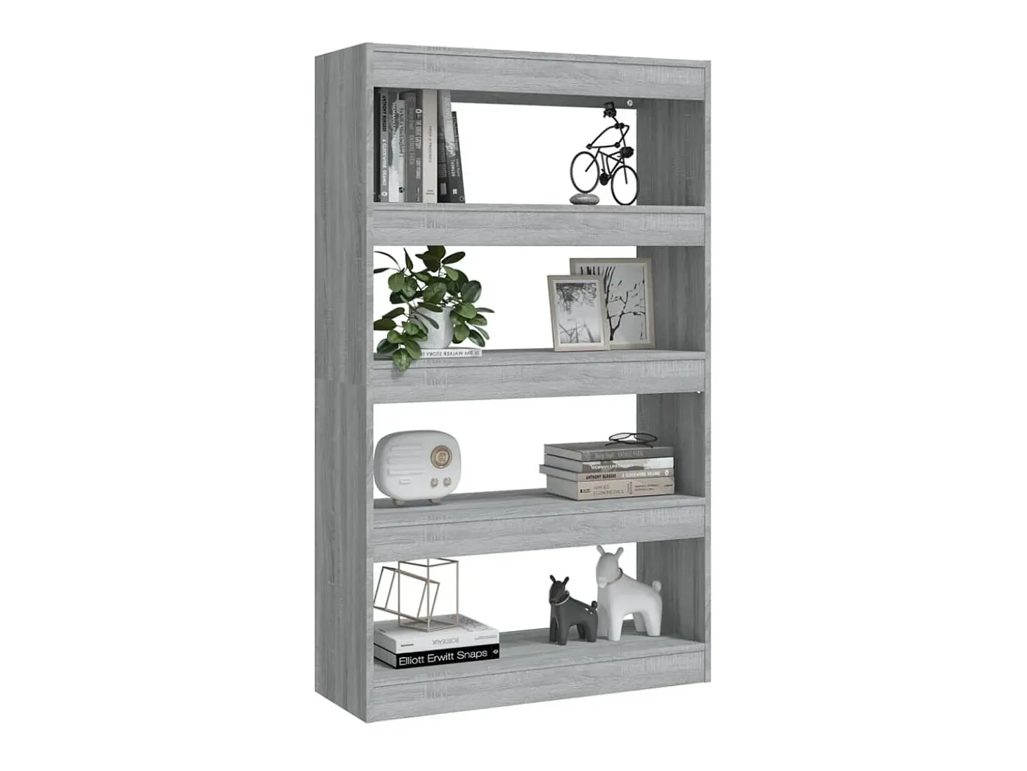 Estante/divisória 80x30x135 cm contraplacado cor sonoma cinza PT402379