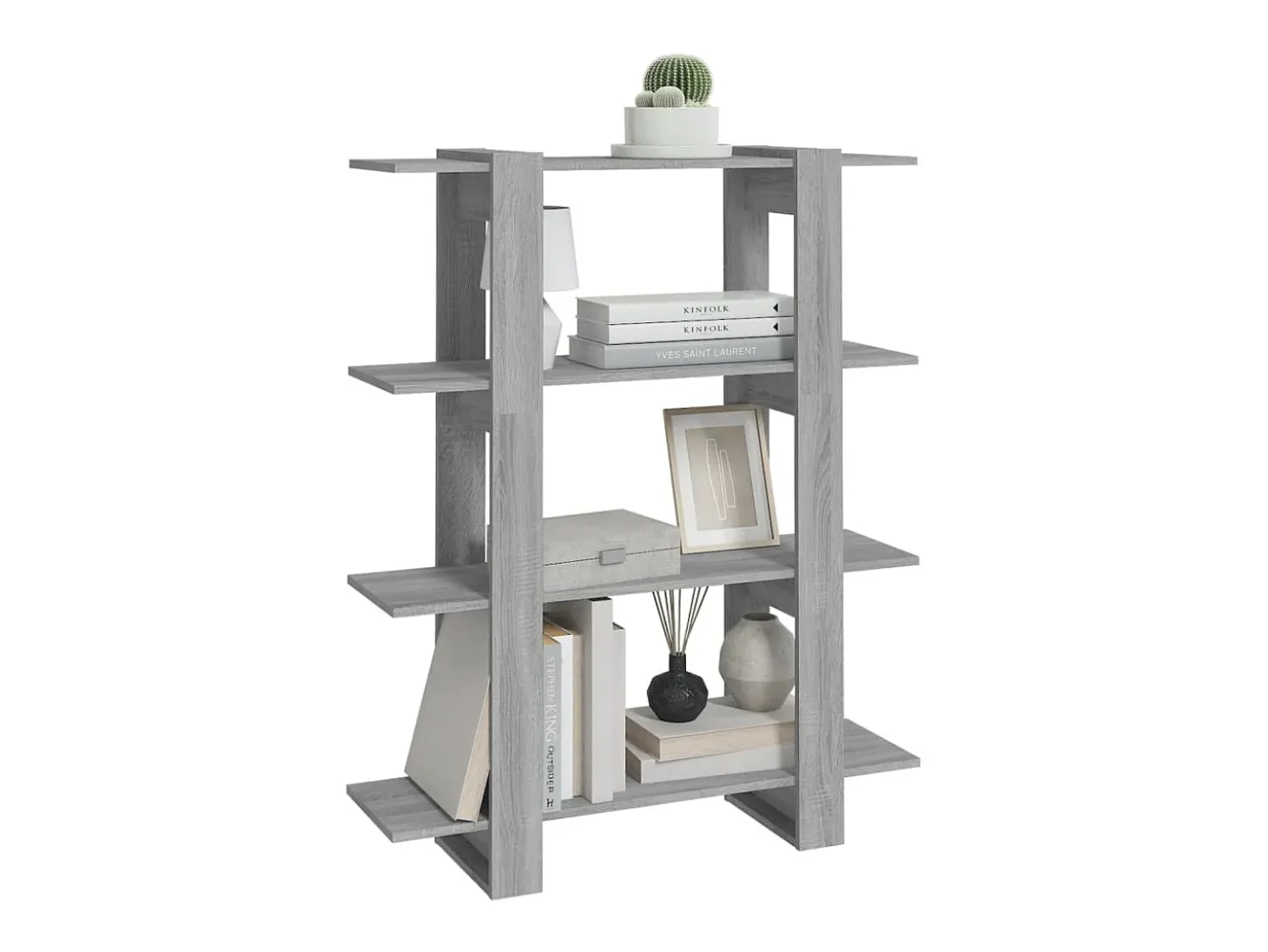 Estante/divisória 100x30x123,5 cm cor sonoma cinza PT815243
