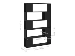 Estante/divisória 100x24x155 cm derivados de madeira preto