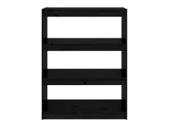 Estante/divisória 80x30x103,5 cm madeira pinho maciça preto PT725041