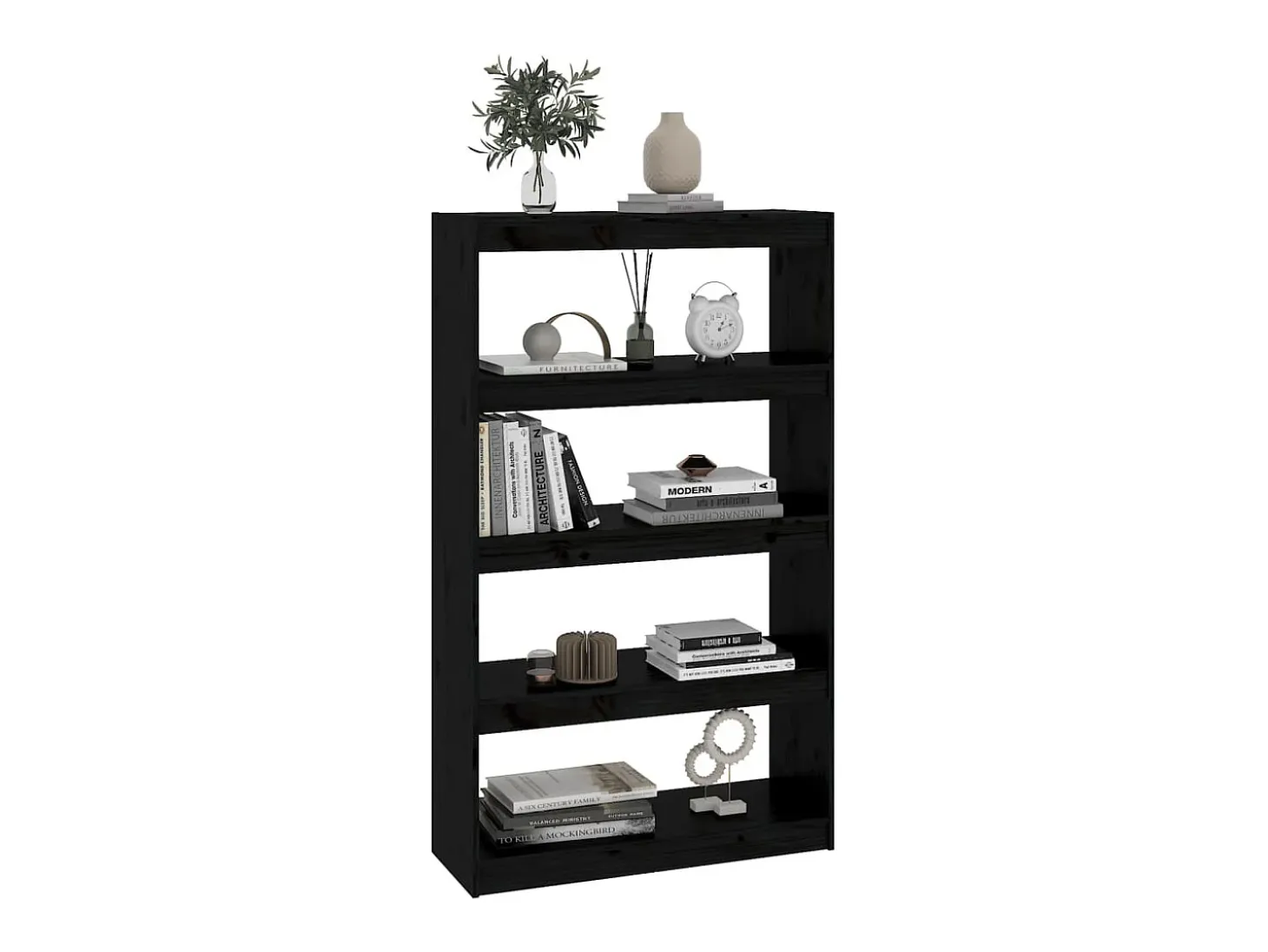Estante/divisória 80x30x135,5 cm madeira pinho maciça preto PT556949