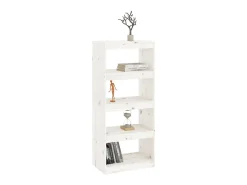 Estante/divisória 60x30x135,5 cm madeira de pinho maciça branco PT128576