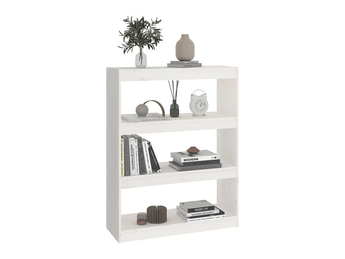 Estante/divisória 80x30x103,5 cm madeira de pinho maciça branco PT557420