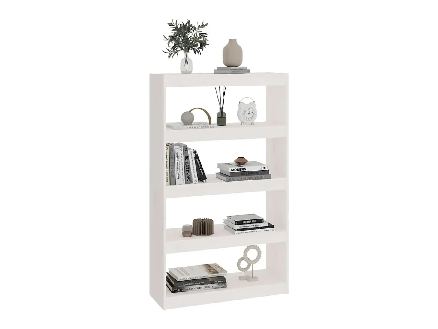 Estante/divisória 80x30x135,5 cm madeira de pinho maciça branco PT168559