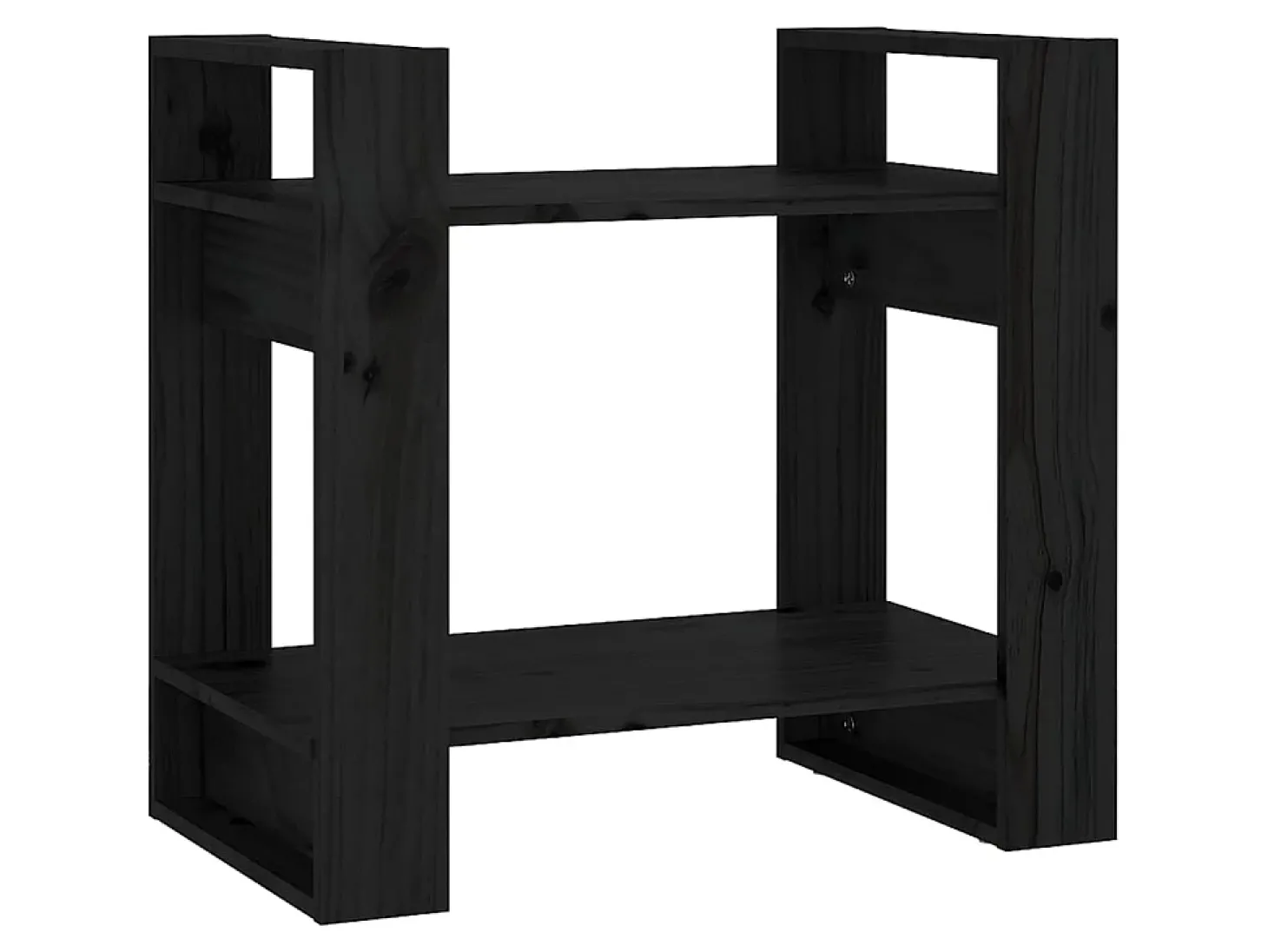 Estante/divisória 60x35x57 cm pinho maciço preto PT574512