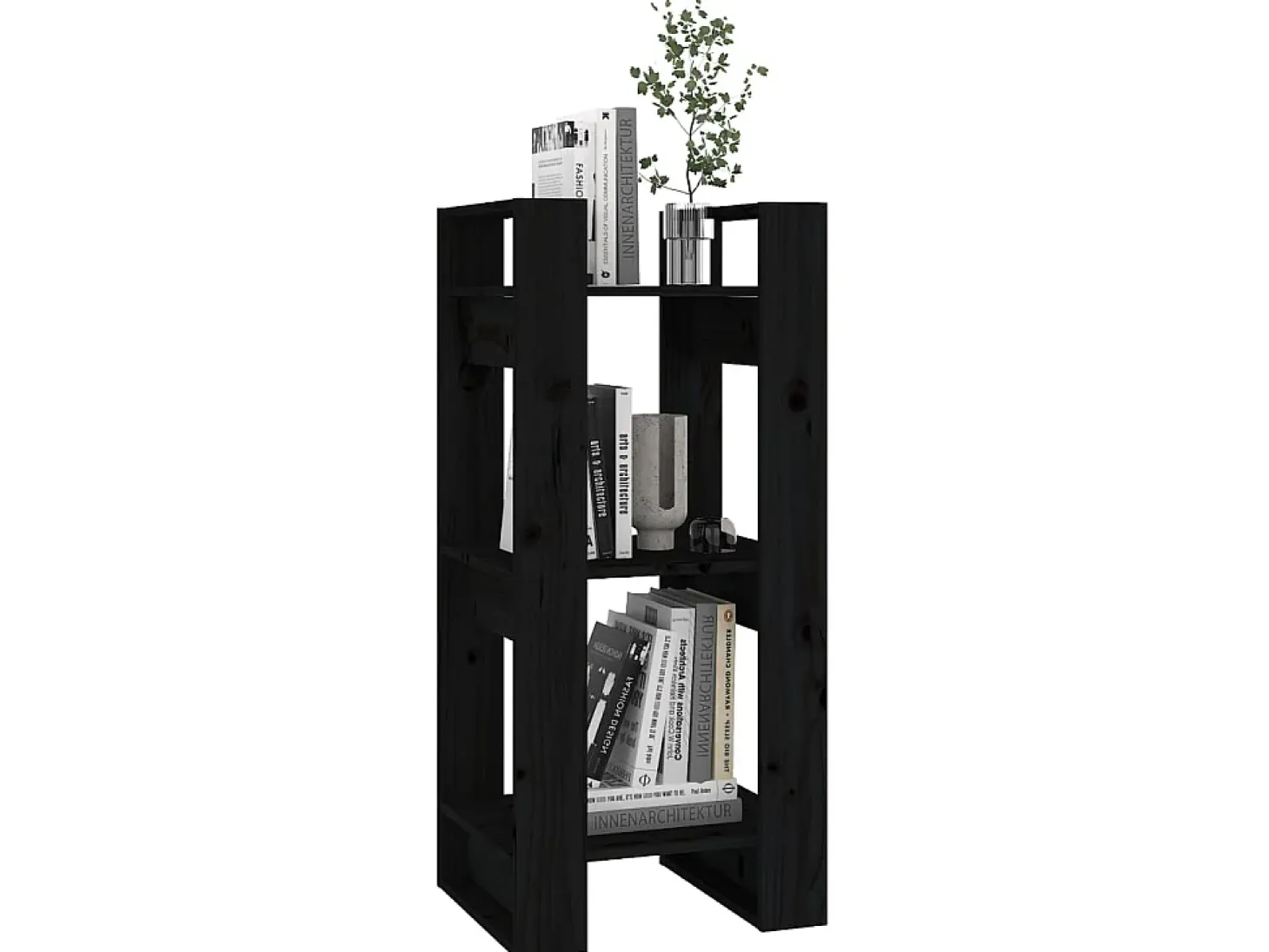 Estante/divisória 41x35x91 cm pinho maciço preto PT805625