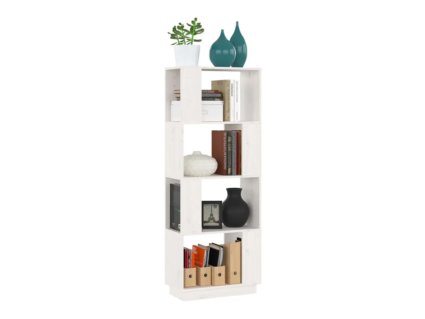 Estante/divisória 51x25x132 cm pinho maciço branco PT949524