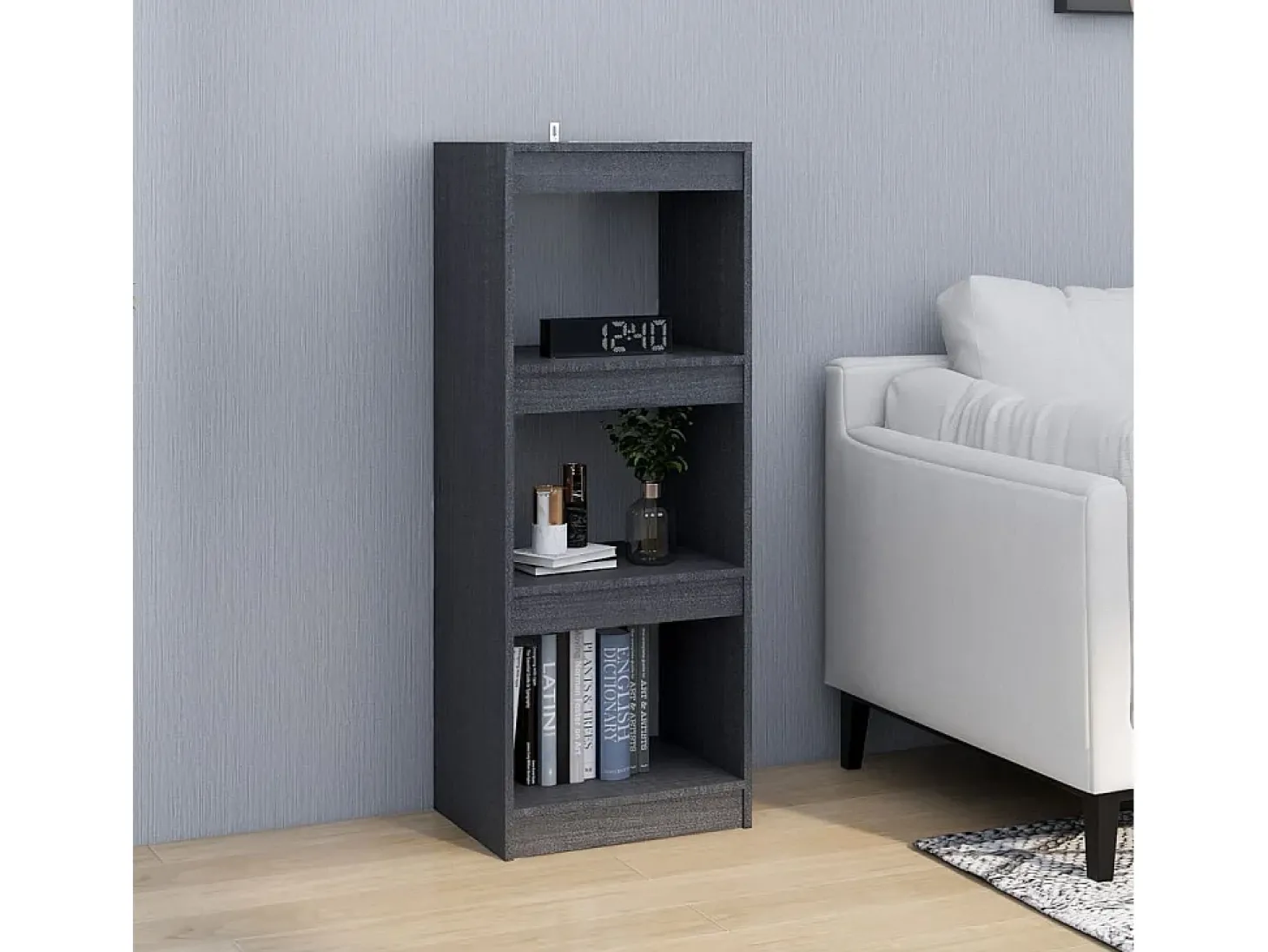 Estante/divisória 40x30x103,5 cm pinho maciço cinzento PT393756