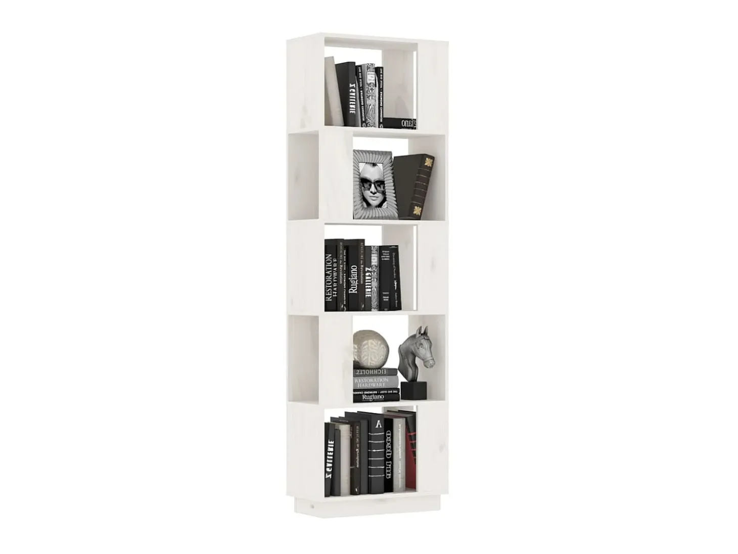 Estante/divisória 51x25x163,5 cm pinho maciço branco PT810119