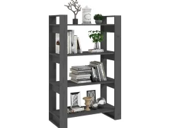 Estante/divisória 80x35x125 cm pinho maciço cinzento PT942940