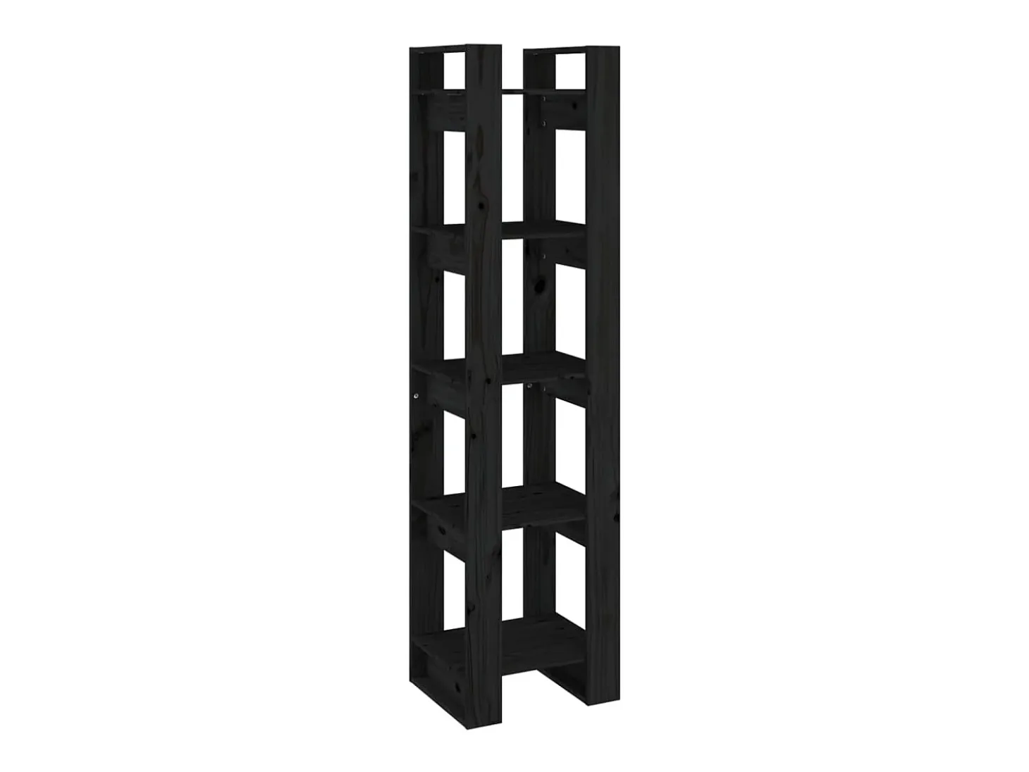 Estante/divisória 41x35x160 cm pinho maciço preto PT295535