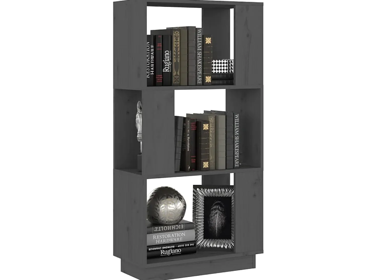 Estante/divisória 51x25x101 cm pinho maciço cinza PT253961