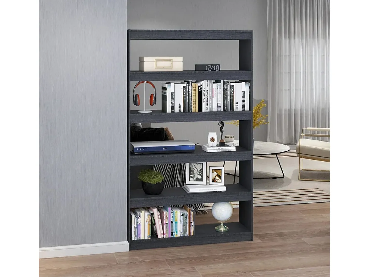 Estante/divisória 100x30x167,5 cm pinho maciço cinzento PT569046