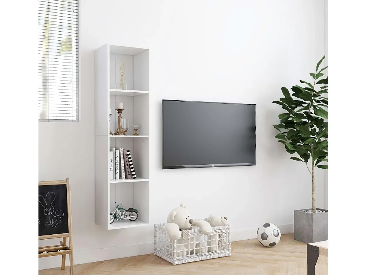 Estante/móvel de TV 143x30x36 cm branco PT257571