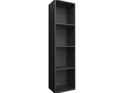 Estante/móvel de TV 36x30x143 cm contraplacado preto PT469855