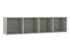 Estante/móvel de TV 143x30x36 cm contraplacado cinzento cimento PT241207