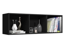 Estante/móvel de TV 36x30x114 cm contraplacado preto