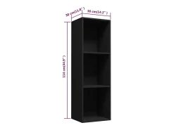 Estante/móvel de TV 36x30x114 cm contraplacado preto
