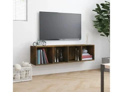 Estante/móvel TV 143x30x36 cm derivados madeira carvalho fumado PT575117