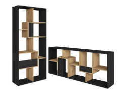 Estantes de prateleiras , 162x67x31cm, Sala de jantar, Preto e Carvalho