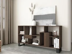 Estantes de prateleiras , 174x67x31, Design industrial, Carvalho escuro