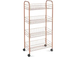 Estantes Multiuso Metaltex Ascona Copper 4 com Revestimento Polytherm® Cobre - 41x23x84 cm