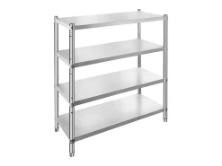 Estantes, SucceBuy Unidade de Estantes em Aço Inoxidável, 4 Estantes, 122 x 48 x 150 CM, Capacidade de Carga 600 KG