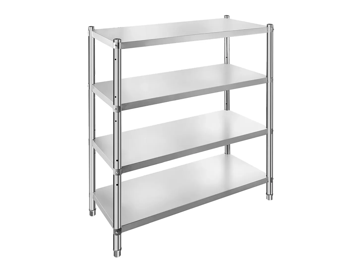 Estantes, SucceBuy Unidade de Estantes em Aço Inoxidável, 4 Estantes, 122 x 48 x 150 CM, Capacidade de Carga 600 KG